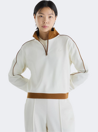 New Balance Sport Legacy Pique 1/4 Zip Women Lifestyle Hoody Angora