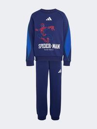 Adidas Marvel Spider-Man Little-Boys Sportswear Set Dark Blue/White