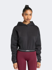 Adidas Women Hyperglam Cropped Training Hoody Black