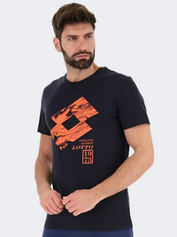 Lotto Losanga V Men Lifestyle T-Shirt Navy Blue/Orange