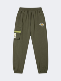 Erke Knitted Kids-Boys Basketball Pant Black Olive Green