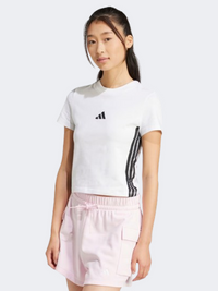 Adidas Essentials 3 Stripes Women Sportswear T-Shirt White/Black