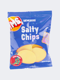 Eat My Socks Salty Chips Unisex Lifestyle Sock Blue/Multicolor
