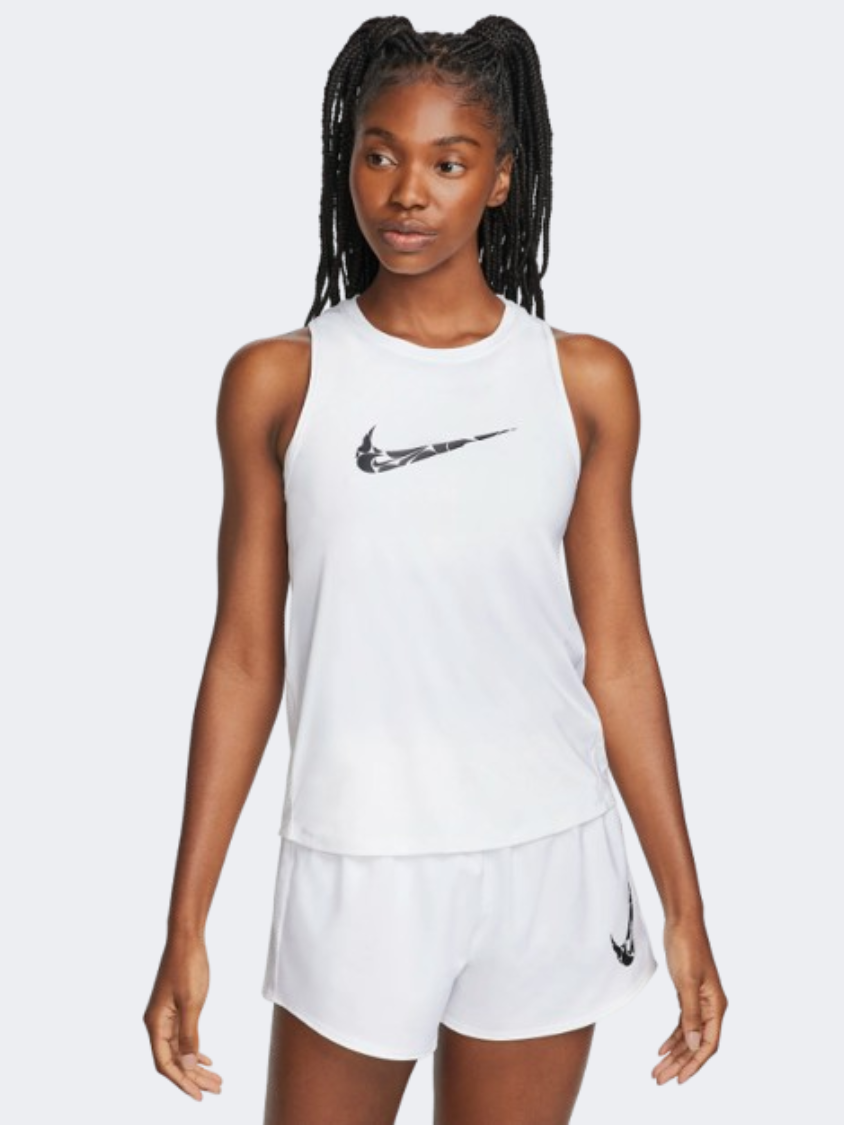 Nike One Swoosh Women Running Tank White/Black