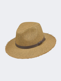 Stamion Fedora Fringes And Stripe Men Beach Hat Light Brown
