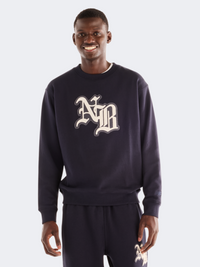New Balance Varsity Old English Crew Men Lifestyle Sweatshirt Dark Knight