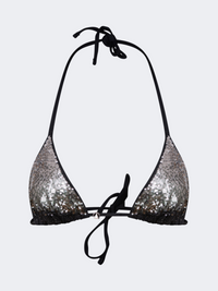 Oil And Gaz Shimmering Women Beach Bra Black