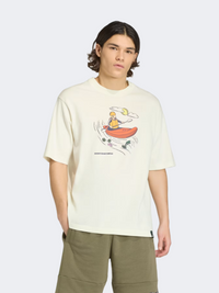 Adidas Doodle Kayaking Graphic Men Sportswear T-Shirt Off White