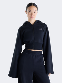New Balance Brushed Coastal Fleece Full Zip Women Lifestyle Hoody Black