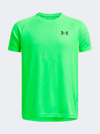 Under Armour Tech Textured Boys Training T-Shirt Cyber Green/Black