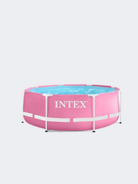 Intex Metal Frame Beach Swimming Pool Pink