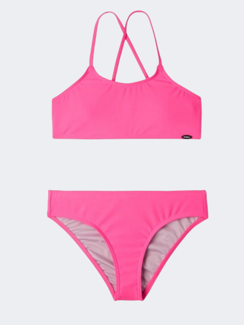 ONeill Essentials Girls Beach Bikini Set Rosa Shocking