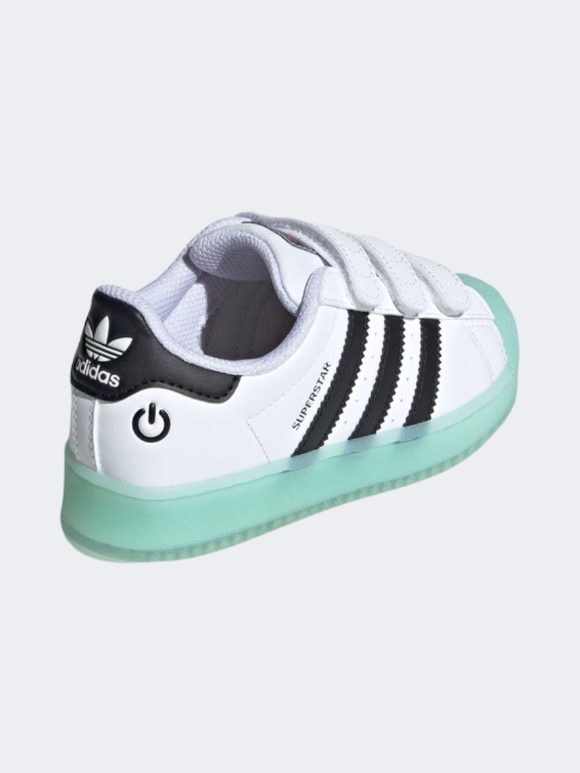 Adidas Superstar Led Light Ps Boys Originals Shoes White Aqua Black MikeSport Lebanon