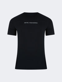 Oil And Gaz Comfortable Men Sportwear T-Shirt R-Neck Black