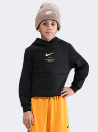 Nike Sportswear Club Fleece Boys Lifestyle Hoody Black/Gold