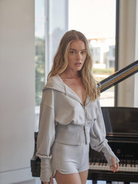 Wiskii Full Zip Women Sportswear Hoody Glacier Grey