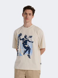 New Balance Hoops Graphic Vintage Men Lifestyle T-Shirt Linen