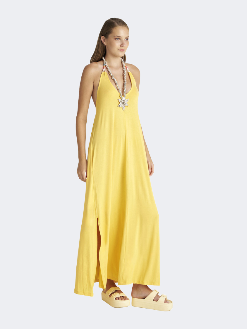 Blu4U Rasta Women Beach Dress Yellow