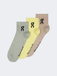 On Logo Mid 3 Pieces Unisex Lifestyle Sock Lemonade/Tin