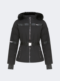 Oil&Gaz Breathable Women Ski Jacket Black+White+Gun