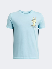 Under Armour B Peace Love Ua Boys Lifestyle T-Shirt Blue/Sonic Yellow