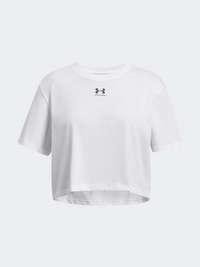 Under Armour Rival Girls Lifestyle T-Shirt White/Black