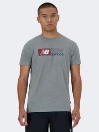 New Balance Sport Essentials Heathertech Graphic Men Performanc T-Shirt Grey Heather