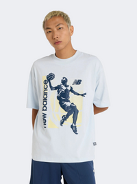 New Balance Hoops Graphic Vintage Men Lifestyle T-Shirt Ice Blue
