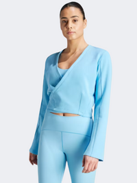 Adidas Yoga Cover Up Women Training Sweatshirt Semi Blue Burst