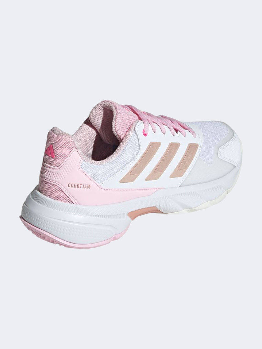 Adidas Courtjam Control 3 Tennis Women Tennis Shoes White/Silver/Pink