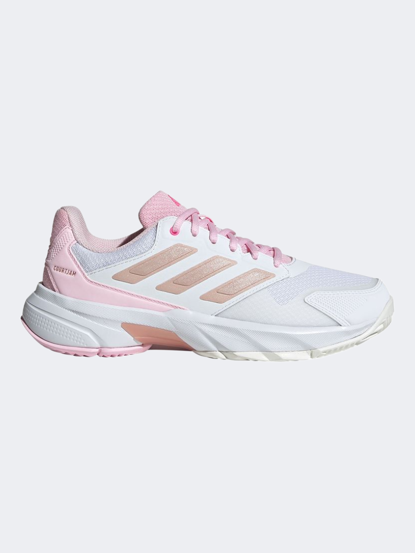 Adidas Courtjam Control 3 Tennis Women Tennis Shoes White/Silver/Pink