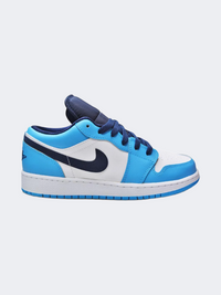 Nike Air Jordan 1 Low Gs-Boys Lifestyle Shoes White/Blue