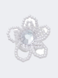 Crocs Beaded Pearl Flower Unisex Lifestyle Pins White/Silver