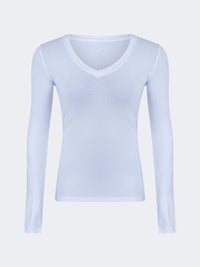 Top Ten Comfortable Women Lifestyle V-Long Sleeve White
