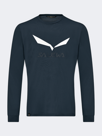 Salewa Solidlogo Dry Long Sleeve Men Hiking Long Sleeve Blueberry