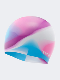 Tyr Youth Silicone Kids Swim Cap Pink/Purple/Blue