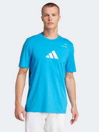 Adidas Padel Category Graphic Men Tennis T-Shirt Bright Blue