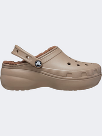Crocs Classic Platform Lined Clog Women Lifestyle Slippers Mushroom