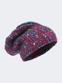 Buff Knitted And Polar Women Lifestyle Beanie Purple
