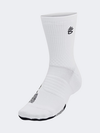 Under Armour Curry Armourdry Playmaker Unisex Basketball Sock White/Black