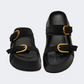 Ateneo Leather Women Beach Slippers Black