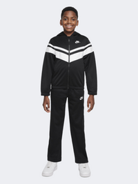 Nike Sportswear Dri-Fit Hooded Boys Lifestyle Tracksuit Black/White
