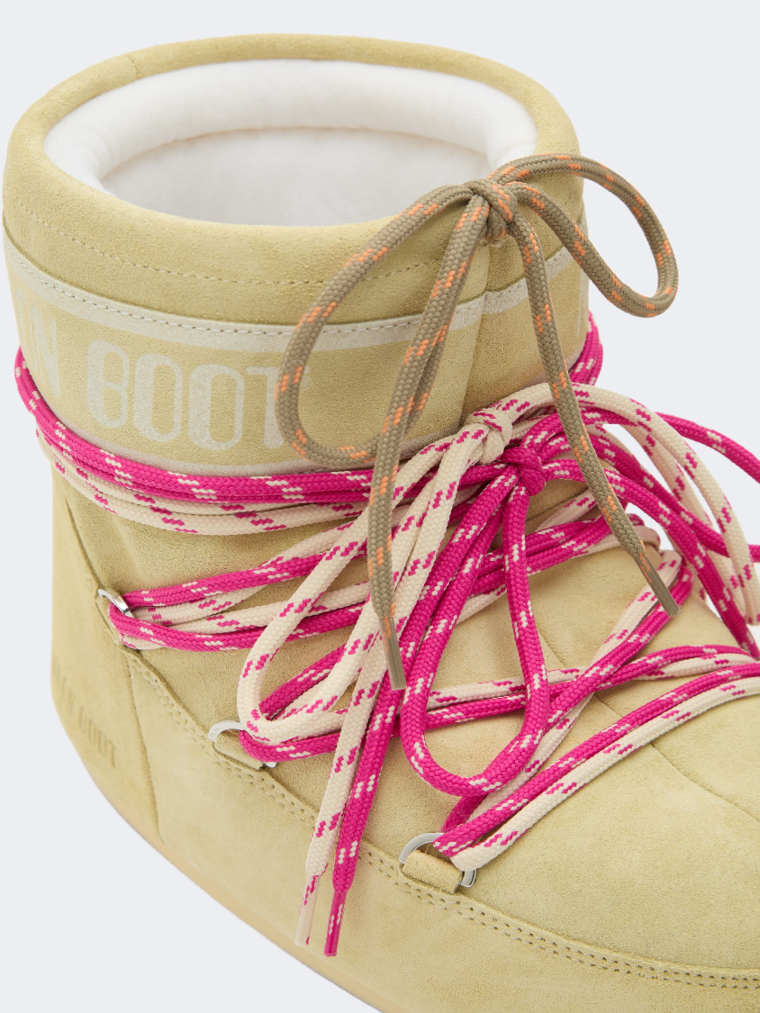 Moonboot Icon Low Suede Unisex After Ski Boot Light Yellow
