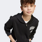 Adidas Seasonals Essentials Collegiate Typography Full-Zip Kids-Boys Sportswear Hoody Black/White