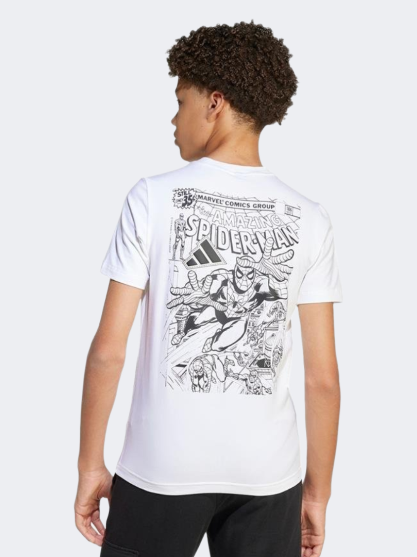 Adidas Marvel Spider-Man Graphics Kids-Boys Sportswear T-Shirt White/Black