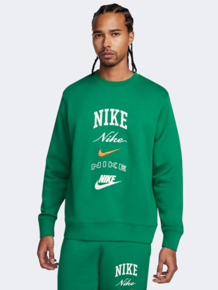 Nike Club Men Lifestyle Sweatshirt Malachite/Orange