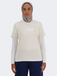 New Balance Sport Essentials Jersey Logo Women Lifestyle T-Shirt Linen