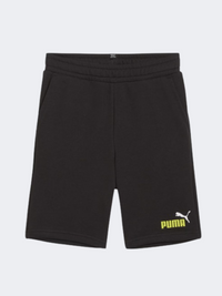 Puma Essential Plus 2 Col Boys Lifestyle Short Black/Lime Sheen