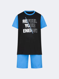 Oil And Gaz Comfortable Kids-Boys Lifestyle Co Ord Set Black/Blue