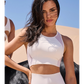 Wiskii Mesh Racerback Sports Women Sportswear Bra Ivory